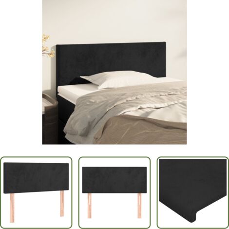 vidaXL Cabecero ajustable -  Cabecero de terciopelo negro 90x5x78/88 cm