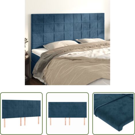 vidaXL Cabecero ajustable -  Cabecero Terciopelo Azul Oscuro 180x5x118/128 cm