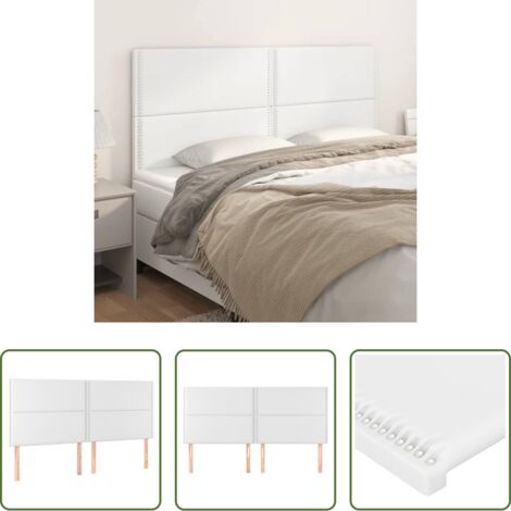 vidaXL Cabecero blanco -  Cabecero de cama blanco 200x5x118/128 cm piel sintética