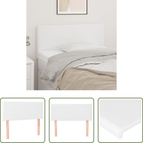 vidaXL Cabecero blanco -  Cabecero de cuero sintético blanco 90x5x78/88 cm