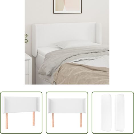 vidaXL Cabecero blanco -  Cabecero de cuero sintético blanco 93x16x78/88 cm