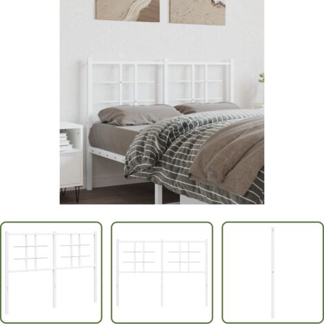 vidaXL Cabecero blanco -  Cabecero de repuesto de metal blanco 120 cm