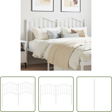 vidaXL Cabecero blanco -  Cabecero de repuesto de metal blanco 140 cm