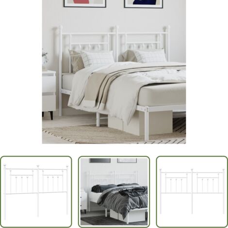 vidaXL Cabecero blanco -  Cabecero de repuesto de metal blanco 140 cm