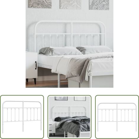 vidaXL Cabecero blanco -  Cabecero de repuesto de metal blanco 140 cm