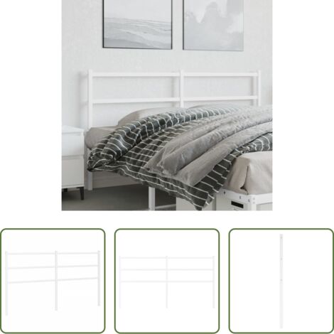 vidaXL Cabecero blanco -  Cabecero de repuesto de metal blanco 150 cm