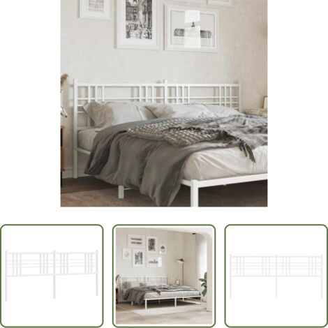 vidaXL Cabecero blanco -  Cabecero de repuesto de metal blanco 180 cm