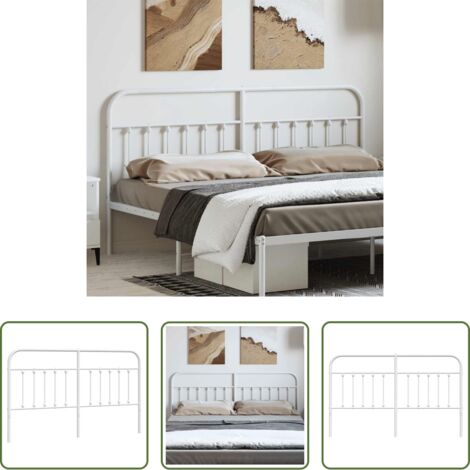 vidaXL Cabecero blanco - Cabecero de repuesto de metal blanco 180 cm