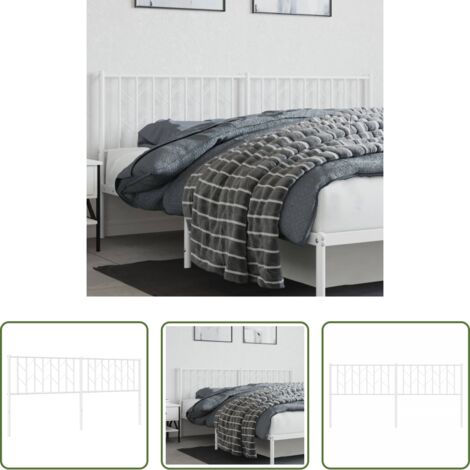 vidaXL Cabecero blanco - Cabecero de repuesto de metal blanco 180 cm
