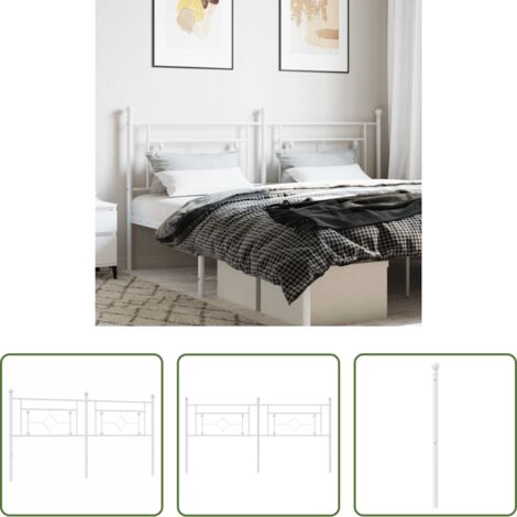 vidaXL Cabecero blanco - Cabecero de repuesto de metal blanco 180 cm