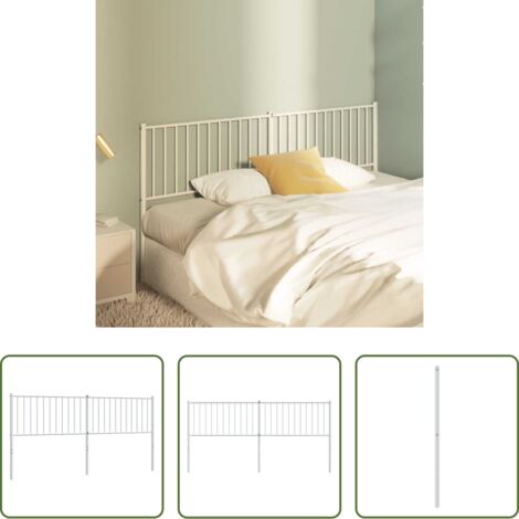 vidaXL Cabecero blanco - Cabecero de repuesto de metal blanco 180 cm