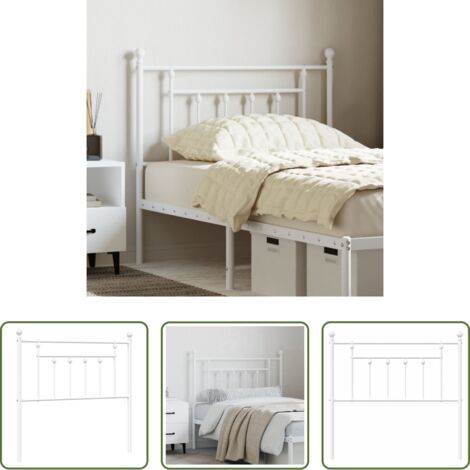vidaXL Cabecero blanco -  Cabecero de repuesto de metal blanco 90 cm