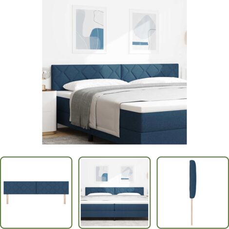 vidaXL Cabecero con altura ajustable -  Cabecero Azul 200 cm tela