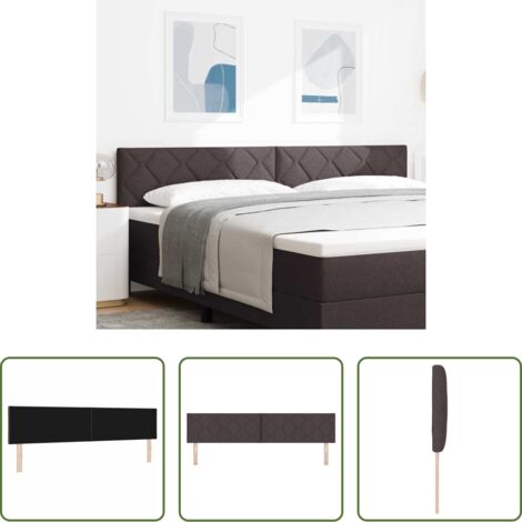 vidaXL Cabecero con cuero sintético -  Cabecero Marrón Oscuro 200 cm tela