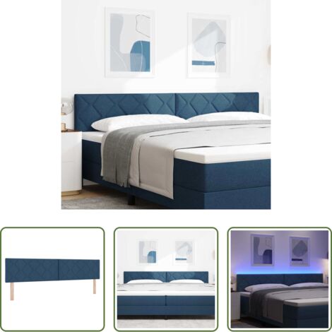 vidaXL Cabecero con luces LED -  Cabecero LED Azul 200 cm tela