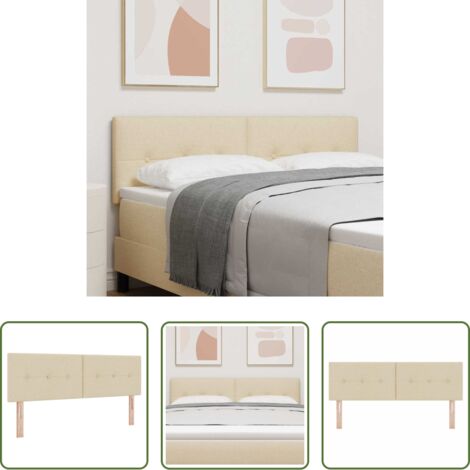 vidaXL Cabecero cuero sintético -  Cabecero Ajustable en Altura con cabecera Crema 160 cm tela