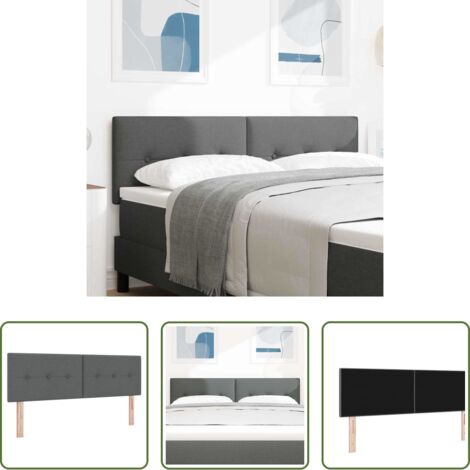 vidaXL Cabecero cuero sintético -  Cabecero Ajustable en Altura Gris oscuro 160 cm tela