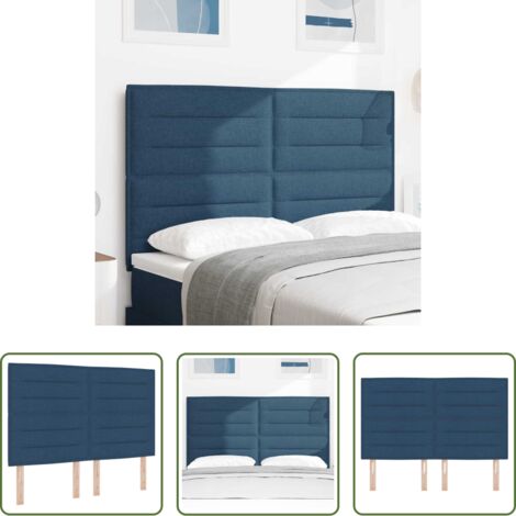 vidaXL Cabecero cuero sintético -  Cabecero Azul 144 cm tela