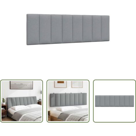 vidaXL Cabecero de cama acolchado -  Cabecero de cama acolchado Hanko tela gris claro 160 cm