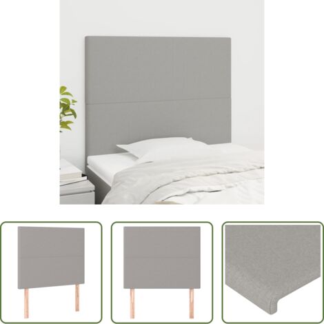 vidaXL Cabecero de cama ajustable -  Cabecero de cama gris claro 100x5x118/128 cm Tela