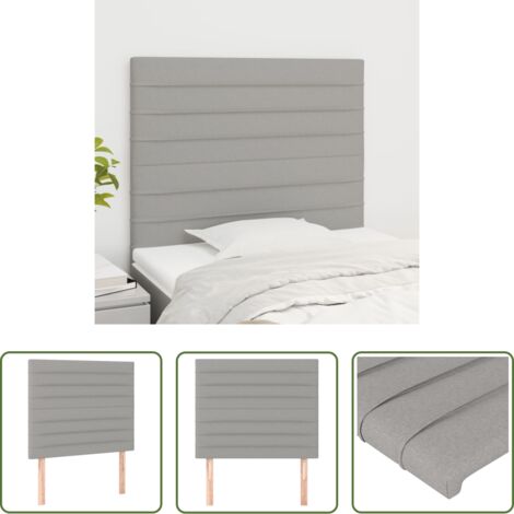 vidaXL Cabecero de cama ajustable -  Cabecero de cama gris claro 100x5x118/128 cm Tela