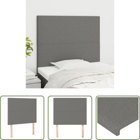vidaXL Cabecero de cama ajustable -  Cabecero de cama gris oscuro 100x5x118/128 cm de tela