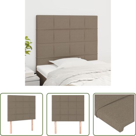 vidaXL Cabecero de cama ajustable -  Cabecero de cama gris topo 100x5x118/128 cm Tela