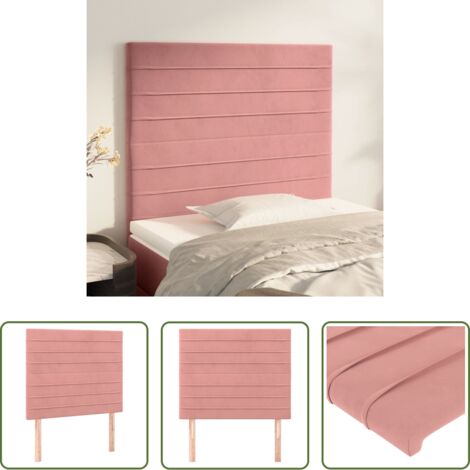 vidaXL Cabecero de cama ajustable -  Cabecero de cama rosa 100x5x118/128 cm Terciopelo