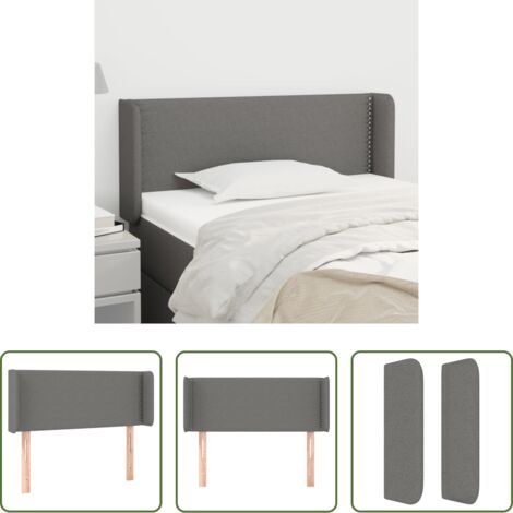 vidaXL Cabecero de cama ajustable -  Cabecero de tela gris oscuro 103x16x78/88 cm