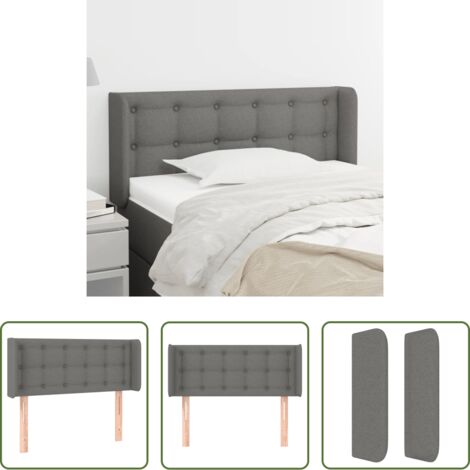 vidaXL Cabecero de cama ajustable -  Cabecero de tela gris oscuro 103x16x78/88 cm
