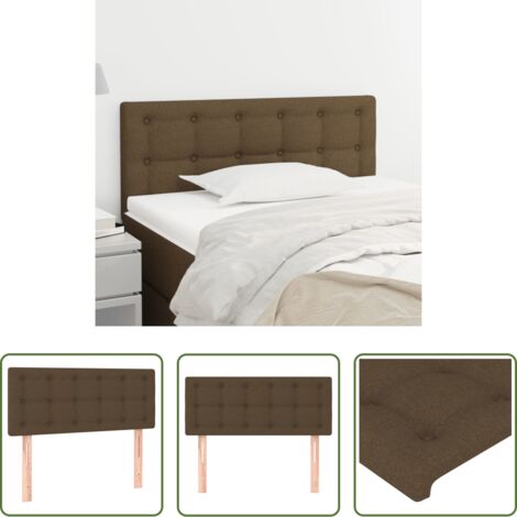 vidaXL Cabecero de cama ajustable -  Cabecero de tela marrón oscuro 100x5x78/88 cm