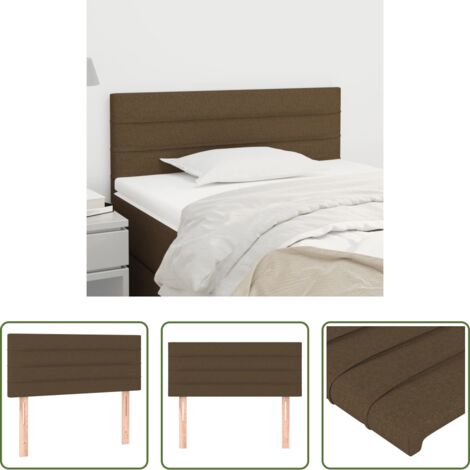 vidaXL Cabecero de cama ajustable -  Cabecero de tela marrón oscuro 90x5x78/88 cm