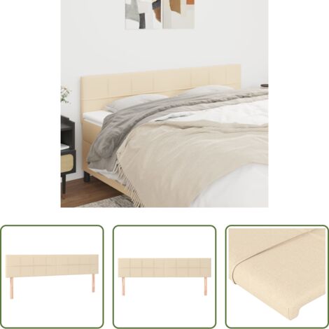 vidaXL Cabecero de cama ajustable -  Cabeceros tela crema 160x5x78/88 cm