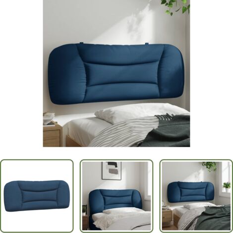 vidaXL Cabecero de cama azul -  Cabecero de cama acolchado Hvar tela azul 100 cm