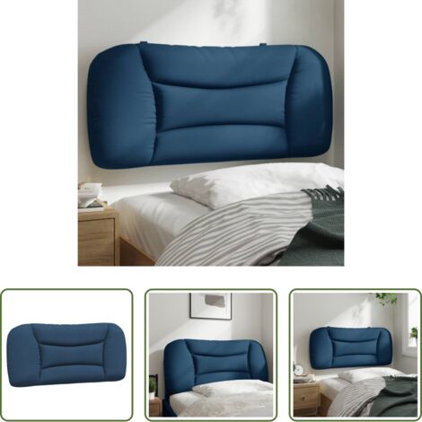 vidaXL Cabecero de cama azul -  Cabecero de cama acolchado Hvar tela azul 90 cm