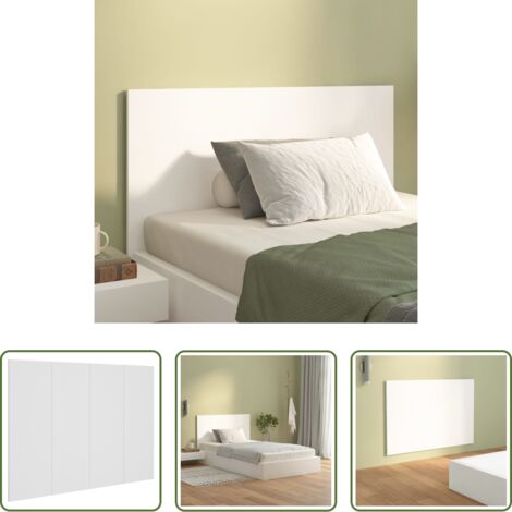 vidaXL Cabecero de cama blanco -  Cabecero de cama madera contrachapada blanco 120x1,5x80 cm
