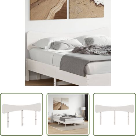 vidaXL Cabecero de cama blanco -  Cabecero de cama madera maciza de pino blanco 150 cm