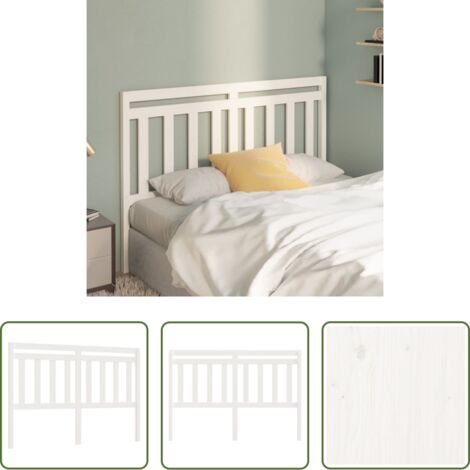 vidaXL Cabecero de cama blanco -  Cabecero de cama madera maciza de pino blanco 166x4x100 cm