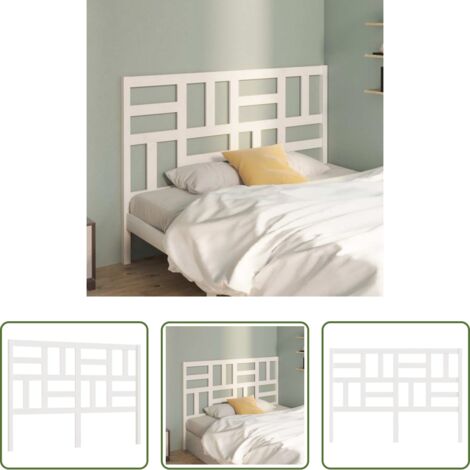 vidaXL Cabecero de cama blanco -  Cabecero de cama madera maciza de pino blanco 166x4x104 cm