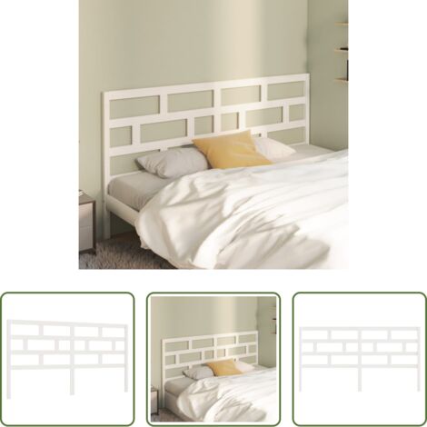 vidaXL Cabecero de cama blanco -  Cabecero de cama madera maciza de pino blanco 206x4x100 cm