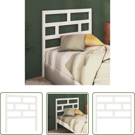 vidaXL Cabecero de cama blanco -  Cabecero de cama madera maciza de pino blanco 96x4x100 cm