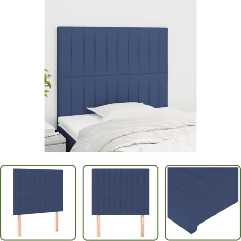 vidaXL Cabecero de cama con altura ajustable -  Cabecero de cama azul 100x5x118/128 cm Tela