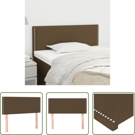 vidaXL Cabecero de cama con tela -  Cabecero de tela marrón oscuro 100x5x78/88 cm