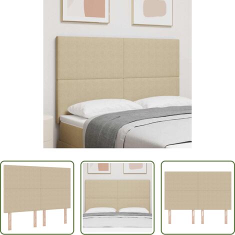vidaXL Cabecero de cama cuero sintético -  Cabecero Verde Claro Gris 160 cm Tela de Pana