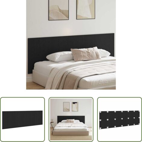 vidaXL Cabecero de cama de madera -  Cabecero de Cama con cabecera Roble Negro 160 x 1.5 x 80.5 cm