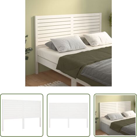 vidaXL Cabecero de cama de madera -  Cabecero de cama madera maciza de pino blanco 146x4x100 cm