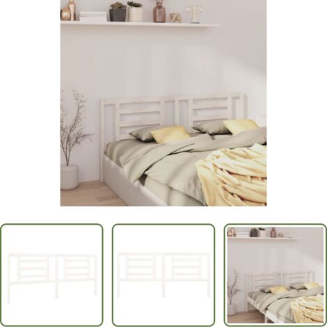 vidaXL Cabecero de cama de madera -  Cabecero de cama madera maciza de pino blanco 206x4x100 cm