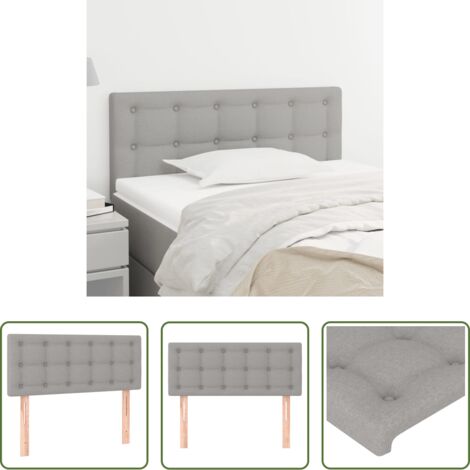 vidaXL Cabecero de cama de tela -  Cabecero de tela gris claro 90x5x78/88 cm