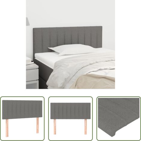 vidaXL Cabecero de cama de tela -  Cabecero de tela gris oscuro 100x5x78/88 cm