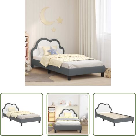 vidaXL Cabecero de cama -  Estructura de cama con cabecera Gris Claro 90 x 190 cm PU